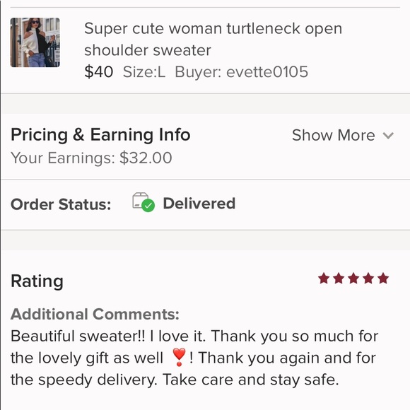 Super cute woman turtleneck open shoulder sweater - Picture 8 of 8